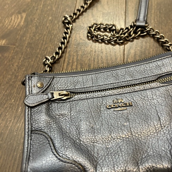 Coach Metalic Blue Mickie Chain Strap Bag - Picture 2 of 4